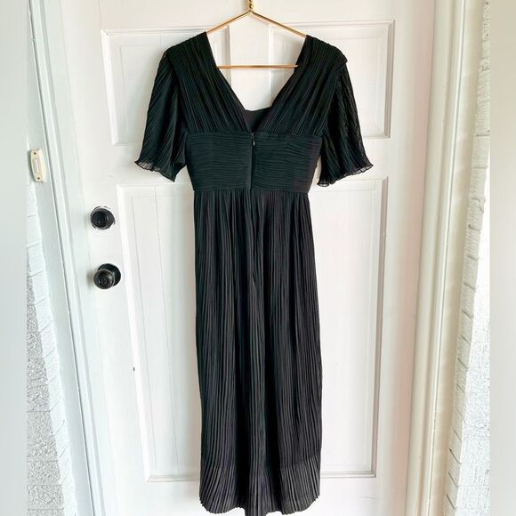 Nwt joie black sleeved fringe ribbed crossbody midi dress - Picture 2 of 7